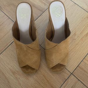 Tan Vince camuto block heels